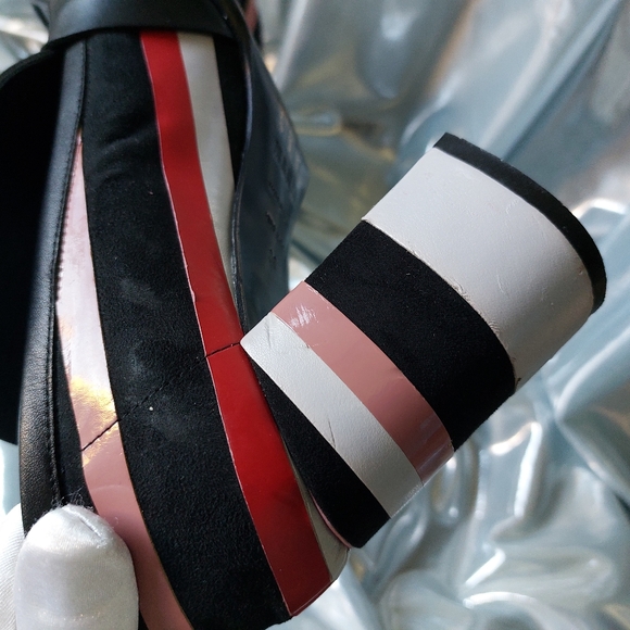 MSGM Made in Italy Shoes Woman Leather Suede Size 38 - Picture 12 of 16